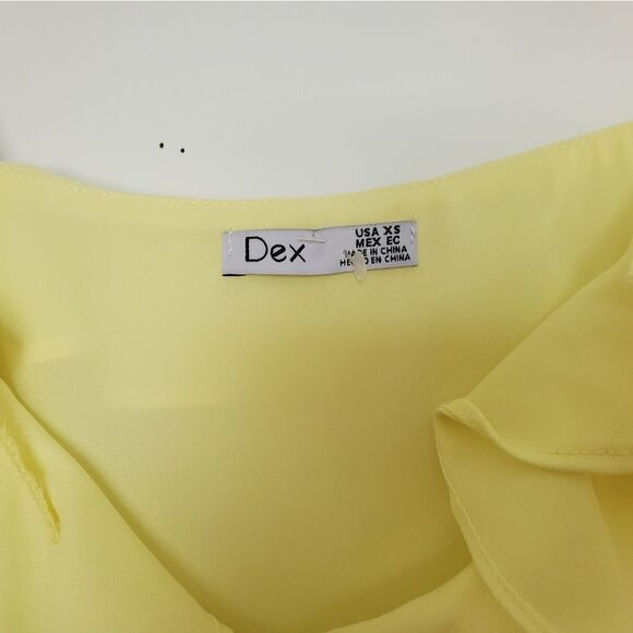 Dex Women's Spaghetti Strap Size XS Yellow Tank Top Blouse - Picture 6 of 7